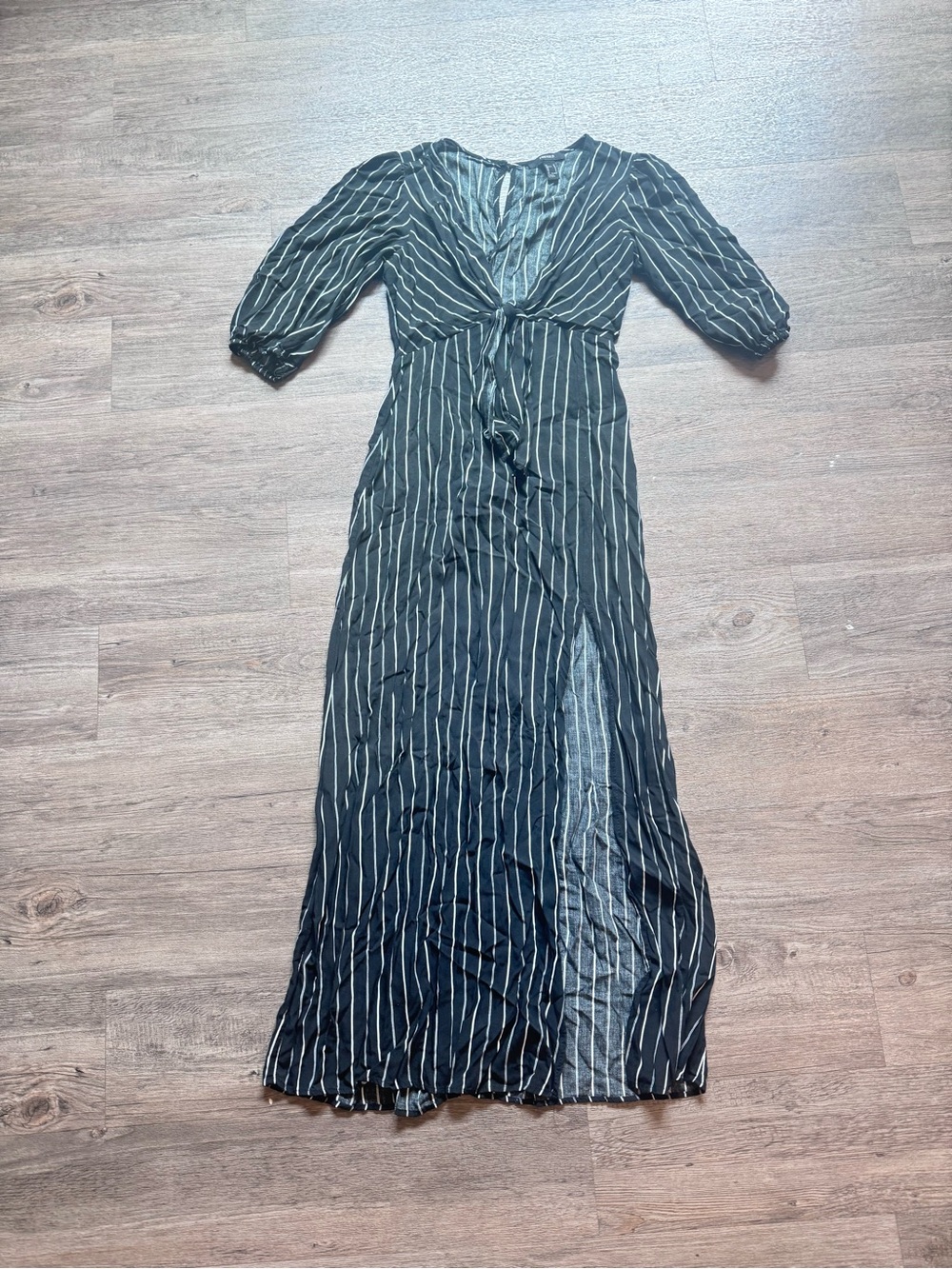 Forever 21 Black and White Striped Maxi Dress